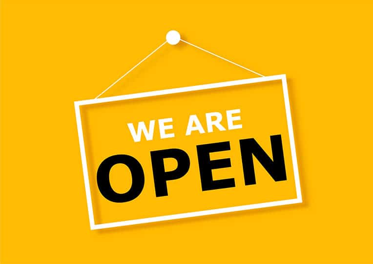  A we are open sign